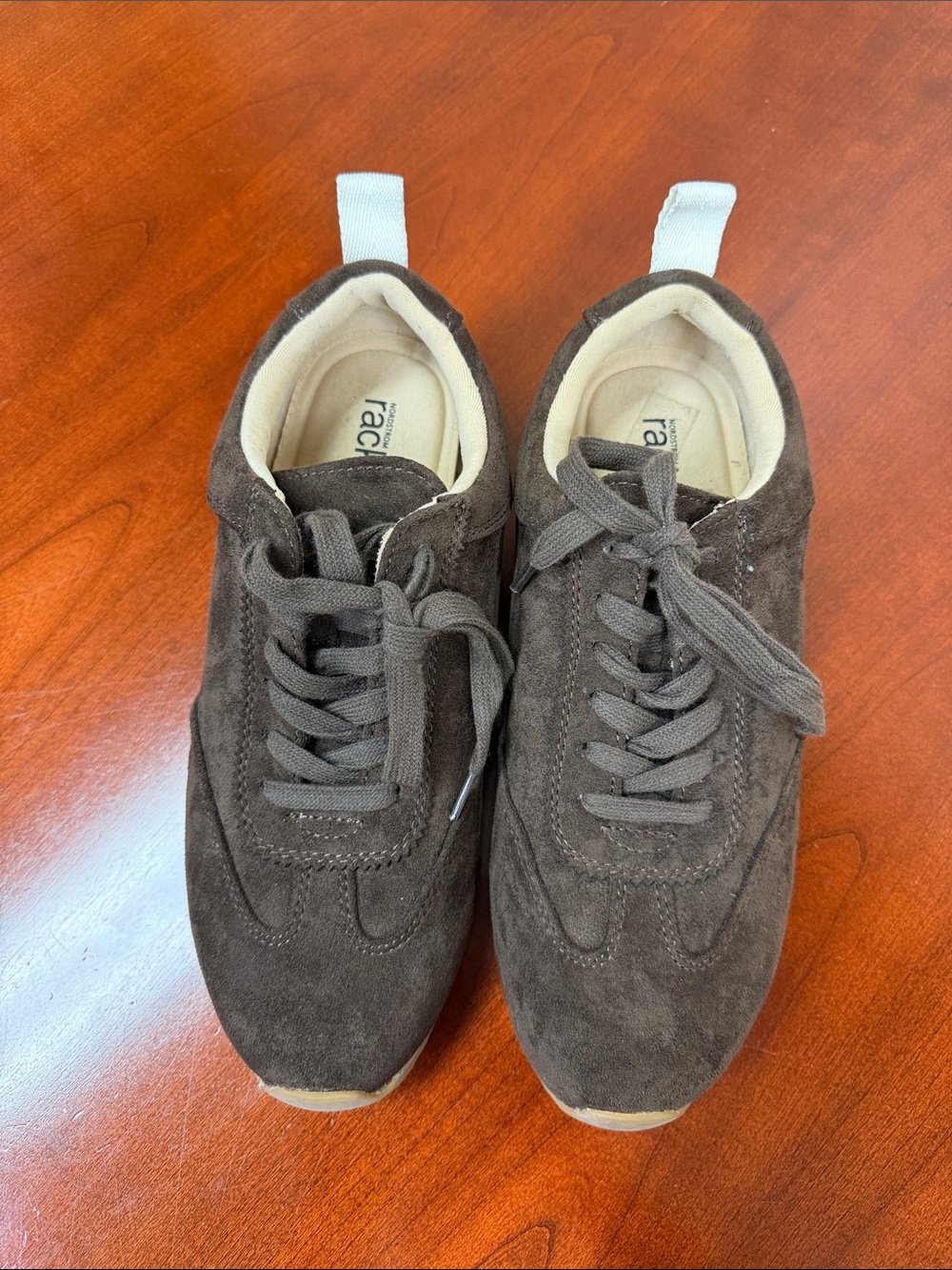 Women's Brown Suede Lace-Up Sneakers